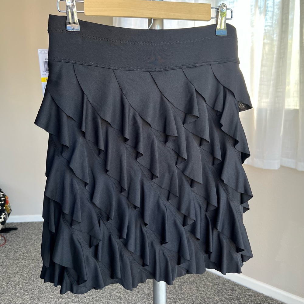 NWT Black Ruffled Mini Skirt - Picture 2 of 7